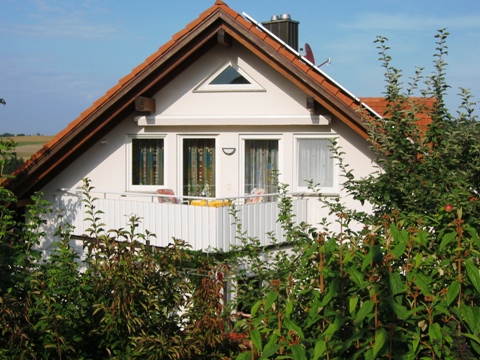 Blick auf Balkon